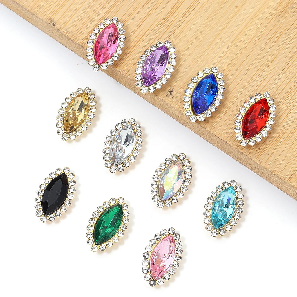 Horse Eye Flatback Reinestone Quality Sewing Crystal Flatback Rhinestones Sew On Stones Glass For Dresses Clothes DIY Jewelry