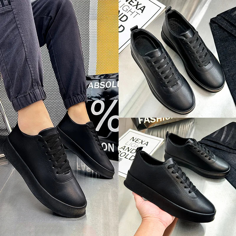2026 Black Casual Shoes for Men Outdoor Comfortable Men Sneakers Non-slip Walking Shoes Designer Lace-Up Men Sport Shoes