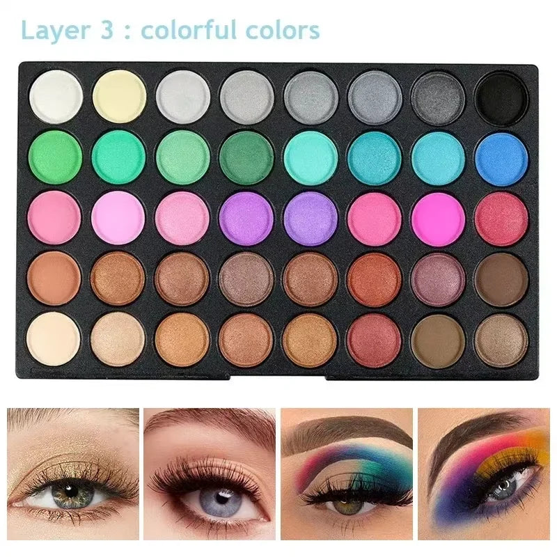 120 Color Eye Makeup,3-in-1 Eyeshadow Palette,Highly Pigmented Long Lasting Matte & Shimmer Finishes,Nude & Earth Eye Shadow