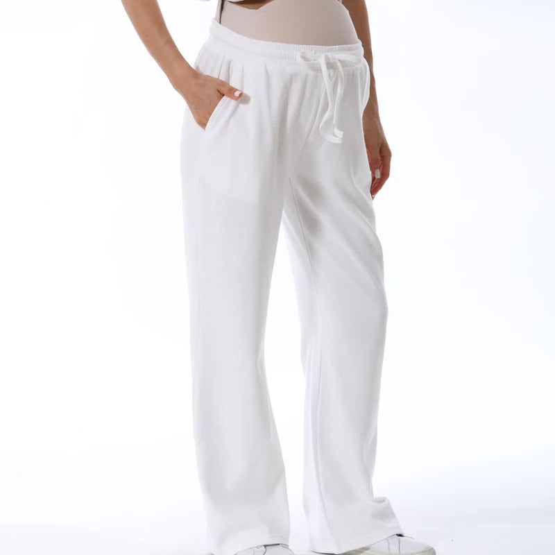 Maternity Clothes Sweatshirt Hoodies High Waist Lounge Pants Adjustable Waist Pregnant Trousers Postpartum Breastfeeding Clothes