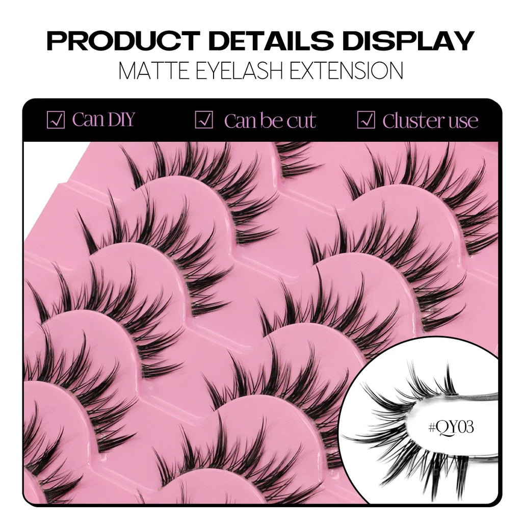 Veltrinay Natural False Eyelashes Manga Lashes 3d Faux Mink Lashes Look Realistic Soft Cross Lashes Fake Lashes Makeup