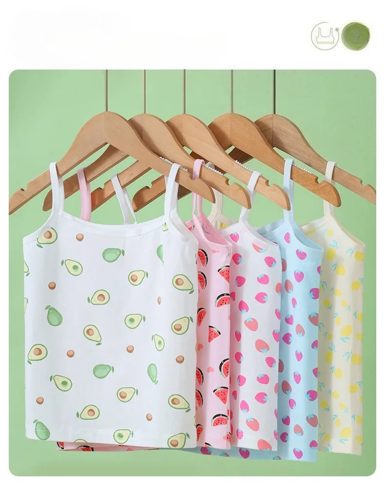 Little Girl Underwear for Kids Girl Children's Undershirts Top for Summer Girls Tops Kids Singlet Clothes 100% Cotton Camisole