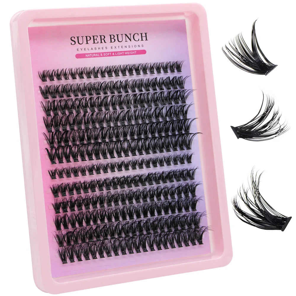 Whole sale Super Bunch New 3D/5D Effect Mix 240 Clusters Lashes 8-16mm Charm Style False Eyelashes Extension Russian Volume
