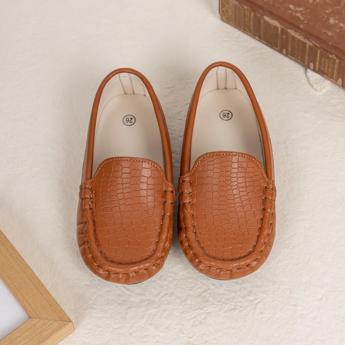Toddler Boys' Loafers Stone Pattern Slip-On Dress Shoes Kids Comfortable Formal Performance Footwear