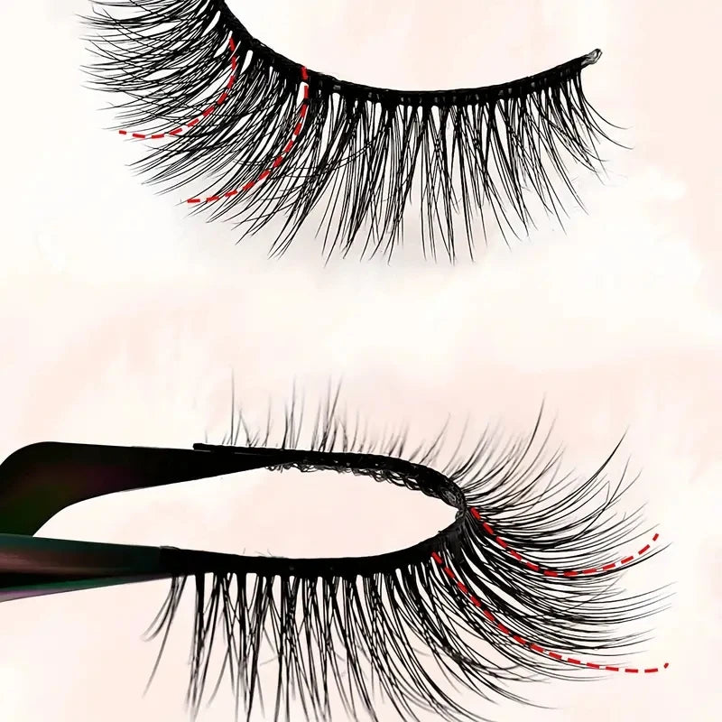 10 pairs of natural and simple long false eyelashes, all handmade and artificial, with a light and natural feeling as if they we