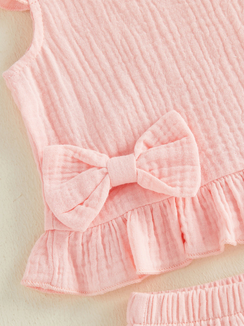 Little Girls 3 Piece Outfits Soft Adorable Solid Color Flying Sleeve Round Neck Tops Shorts Headband Set Baby Clothing