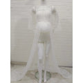 Maternity Photography Dresses Sexy Off Shoulder Mesh Lace Maxi Dress White Long Pregnancy Women Gown Photoshoot Props Accessorie