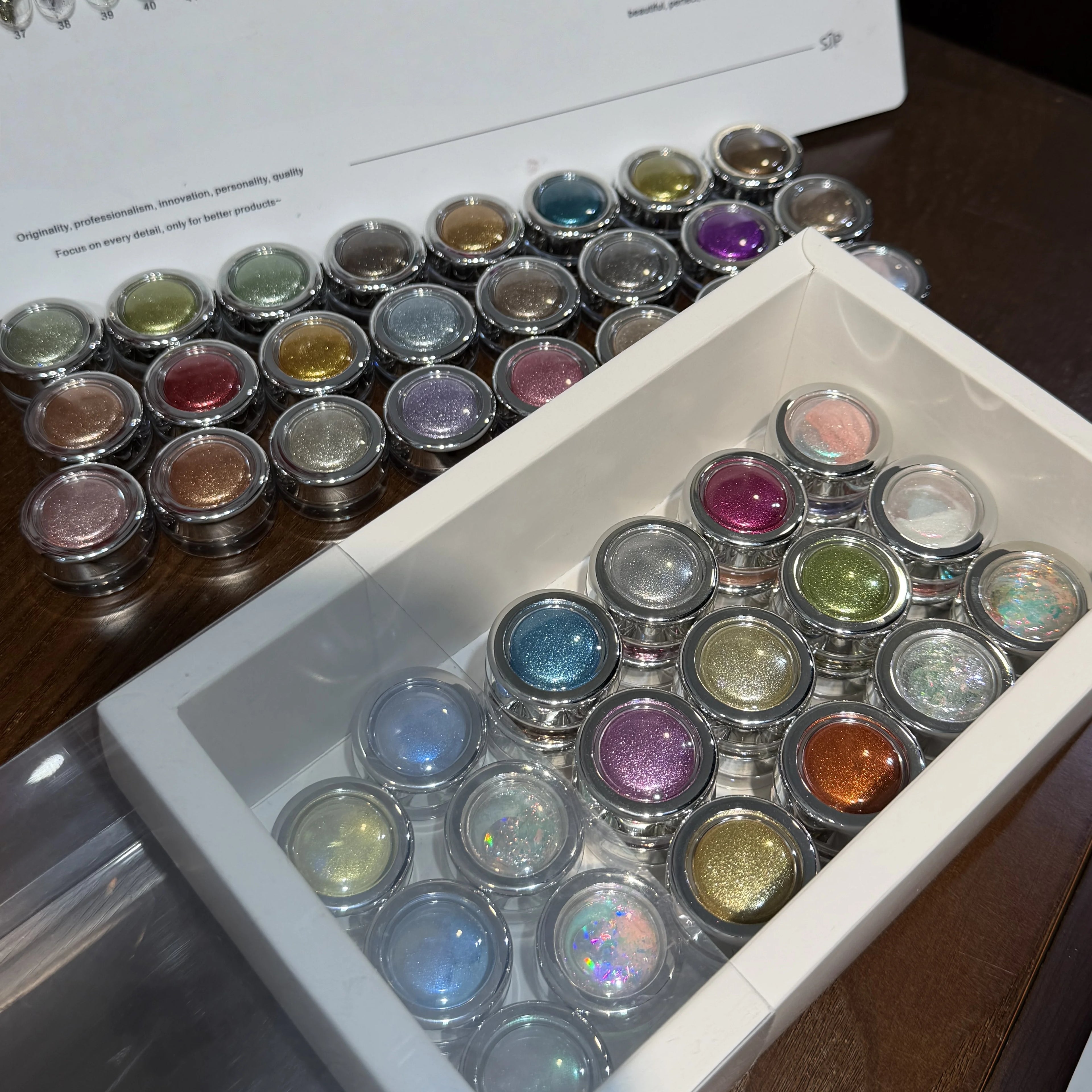 Nail Art Set, 54 Colors Magic Mirror Powder Moonlight Opal Champagne Gold Silver Color Metal Aurora, Nail Polish Kit
