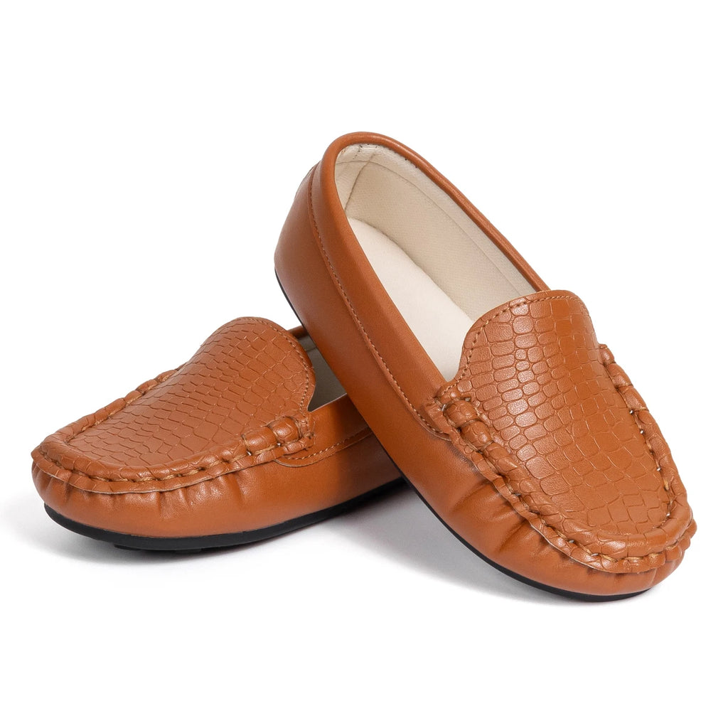 Toddler Boys' Loafers Stone Pattern Slip-On Dress Shoes Kids Comfortable Formal Performance Footwear