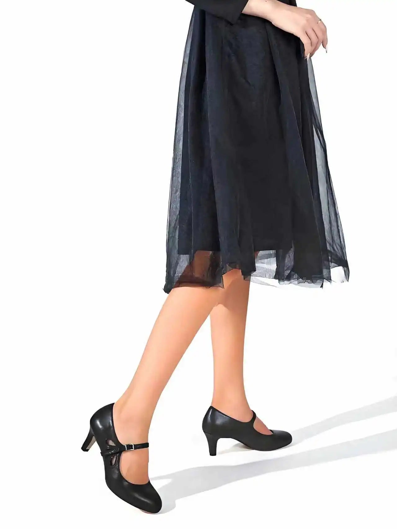 Black Shoes Ladies Pumps Medium Heel Sexy High Heels Weeding Shoes Women Office Work Black Pumps Party Shoes