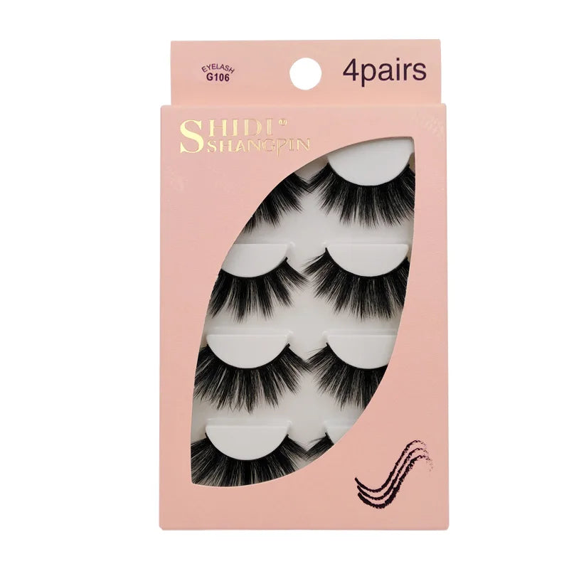 YSDO 3/4 Pairs Eyelashes Natural Long 3d Mink Lashes Faux Cils Hand Made Mink Eyelashes Strip Makeup False Lashes Volume Cilios
