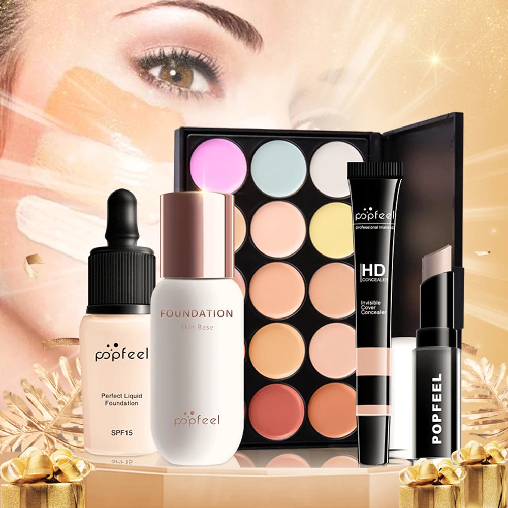 Marie Kit de Maquillaje Todo en Uno para Mujer — Set Completo con Cejas, Delineador y Sombras de Ojos