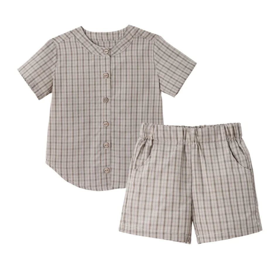 AS  SS26 Heritage collection brown Checked smocking  girls dress knitting boys sister brother family match clothes
