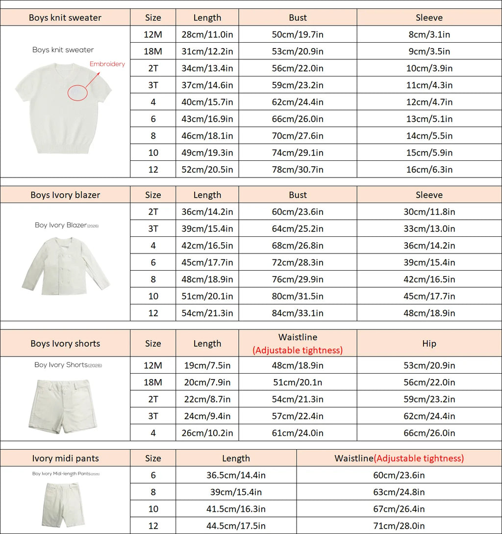AP Spanish Sunset Collection SS26 Girls Puff Sleeves Dress Embroidery Sweater Boy V-neck Blazer Brothers Sisters Family Matching