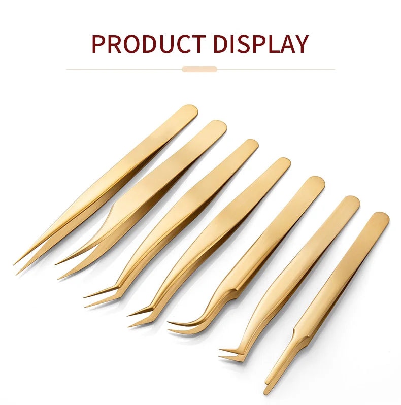 Eyelashes Tweezers Stainless Steel For Lashes Extension Makeup Tools Nail Art Accessories Rhinestone Picker Tools
