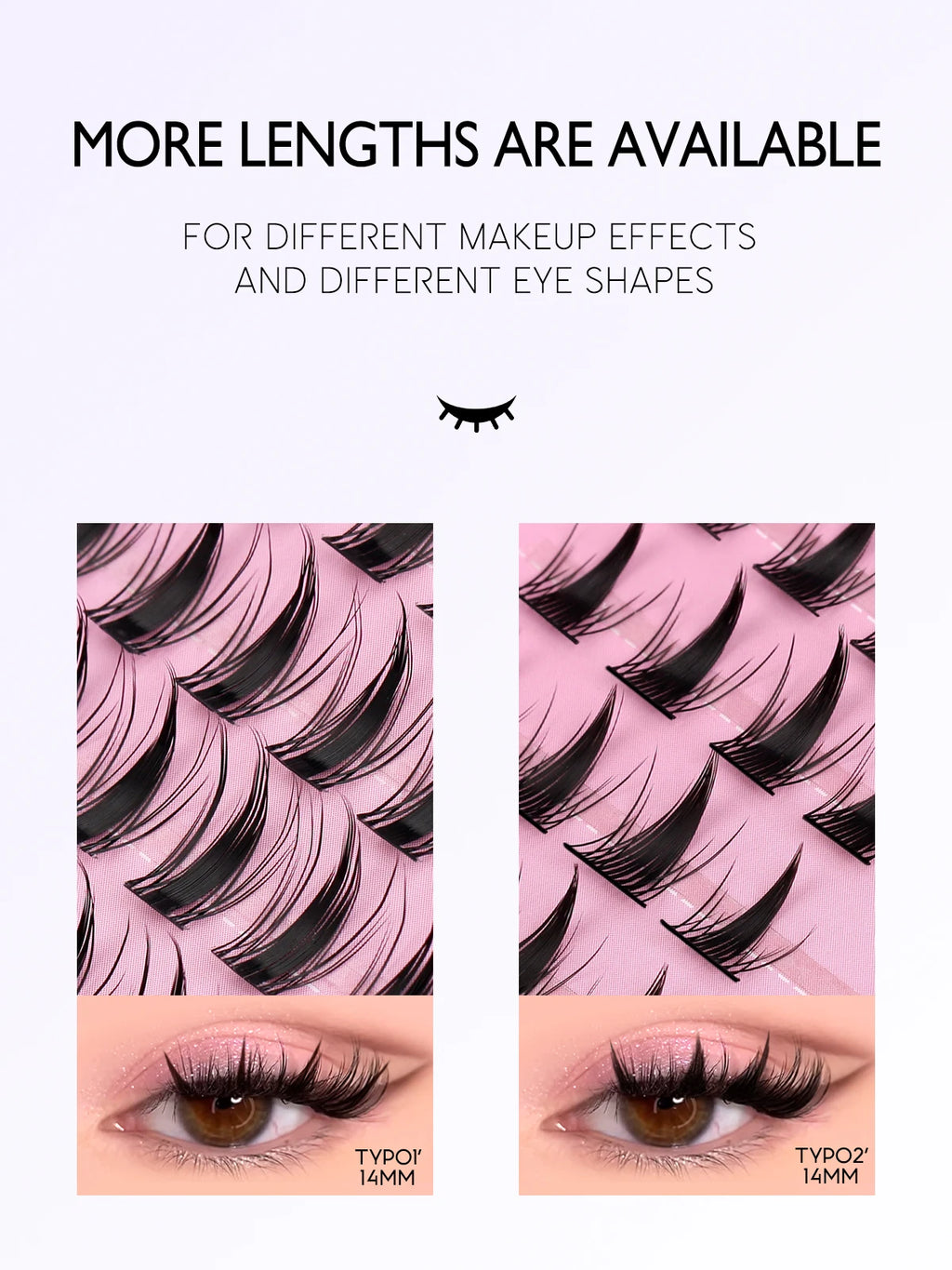 GROINNEYA Cluster Lashes Kit Manga Lashes Natural Eyelash extension Cluster Natural Volume Individual Lashes Mixed Tray Lashes