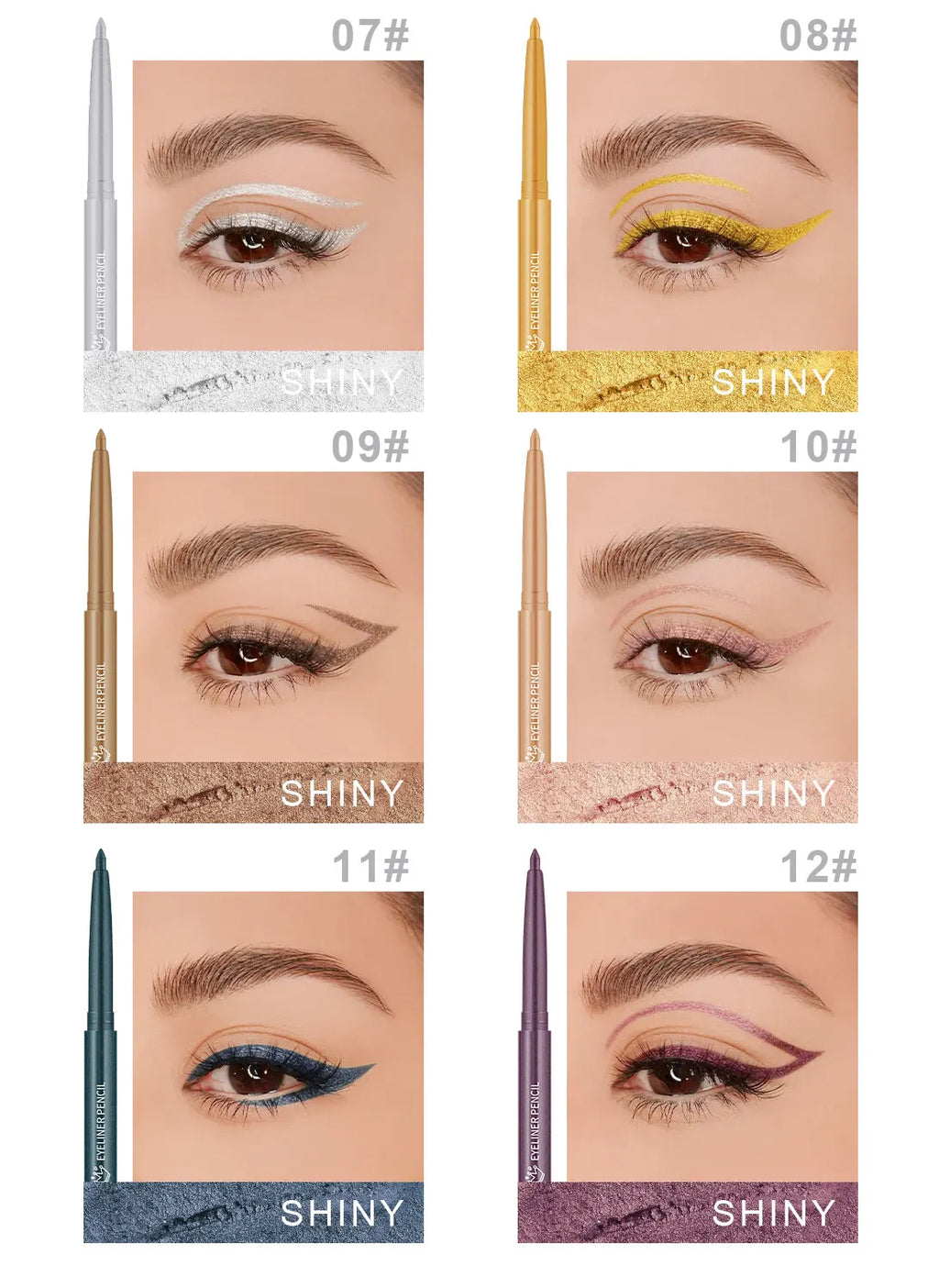 Eyeliner Pen Is Waterproof, Sweat-Proof, and Does Not Smudge, Easy for Beginners to Use, Available in Green, Purple, and Black, Long-Lasting and Does Not Come Off Easily