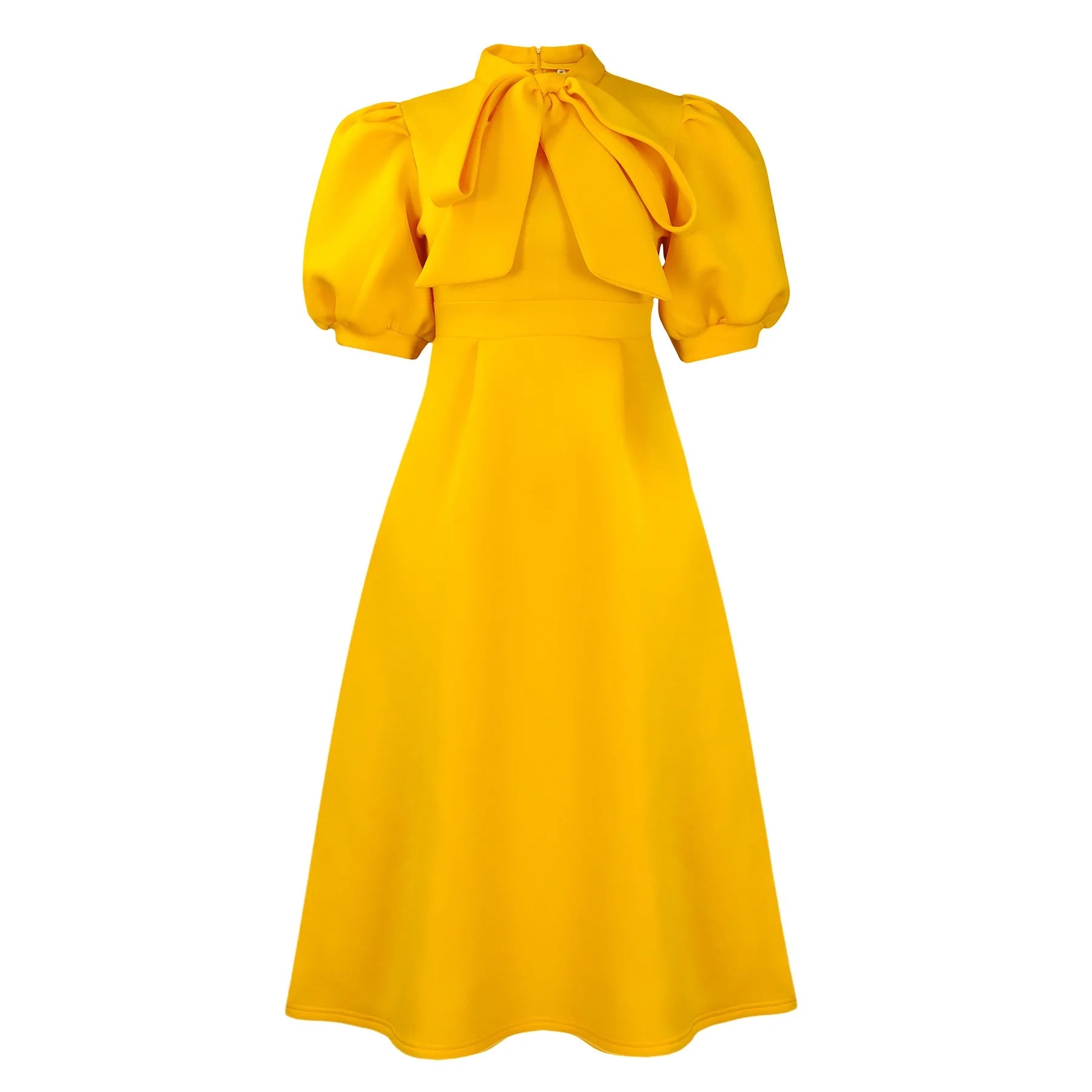 Elegant Party Dresses for Woman 2024 Luxury Bow Collar Short Sleeve High Waisted A Line Pleated Ankle Length Birthday Party Robe
