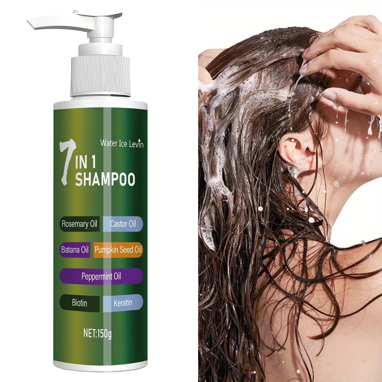 7-in-1 Shampoo, Rich in Foam and Easy to Rinse, Removes Dandruff, Reduces Hair Breakage, Long-Lasting Oil Control, Super Volumizing, Strengthens Hair, Repairs Split Ends, Makes Hair More Dense and Soft