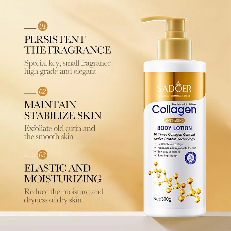 Collagen Milk Bleaching Face Body Cream Whitening Skin Moisturizing Lotion Lightening Care