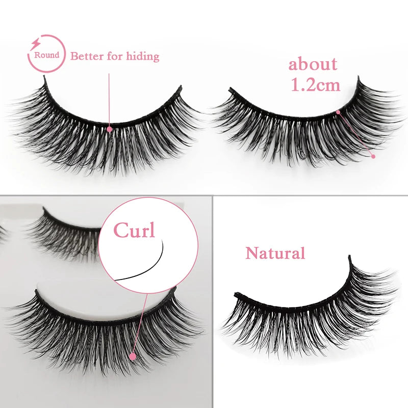 YSDO 3/4 Pairs Eyelashes Natural Long 3d Mink Lashes Faux Cils Hand Made Mink Eyelashes Strip Makeup False Lashes Volume Cilios