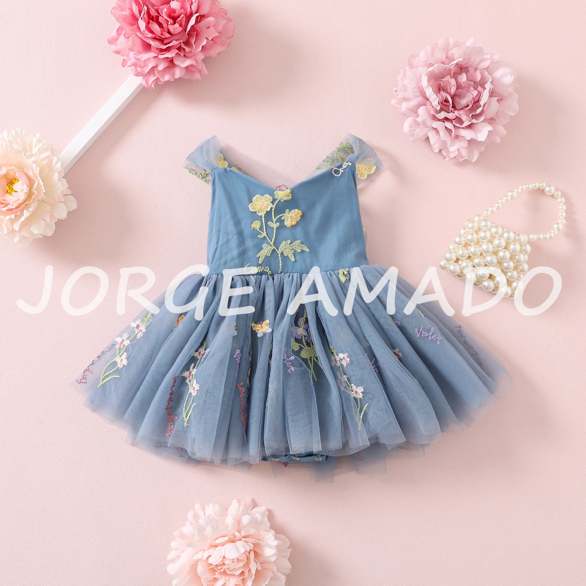 2026 Easter Kids Dress Girl Summer Dress Floral Bow Sleeveless Dance Performance Dress Girls Clothes E1236