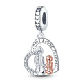 925 Sterling Silver Original Mother Daughter Best Friend Charm Beads DIY Bracelet Necklace Engagement Birthday Jewelry Gift