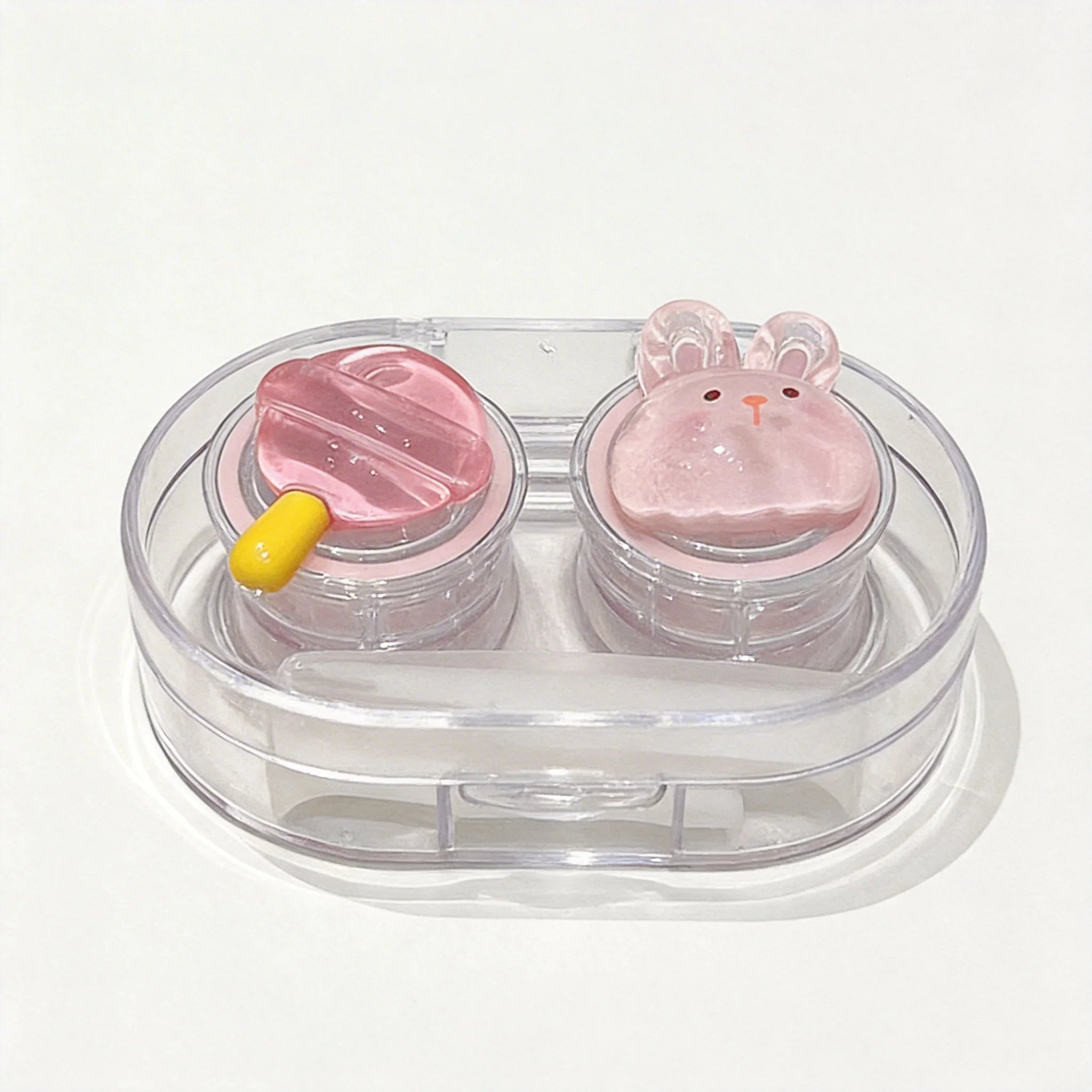 Colored Contact Lenses Box Cute Fashion Contact Lens Box Mini Lens Case Set Popsicle-Shaped Contact Lens Container For Personal