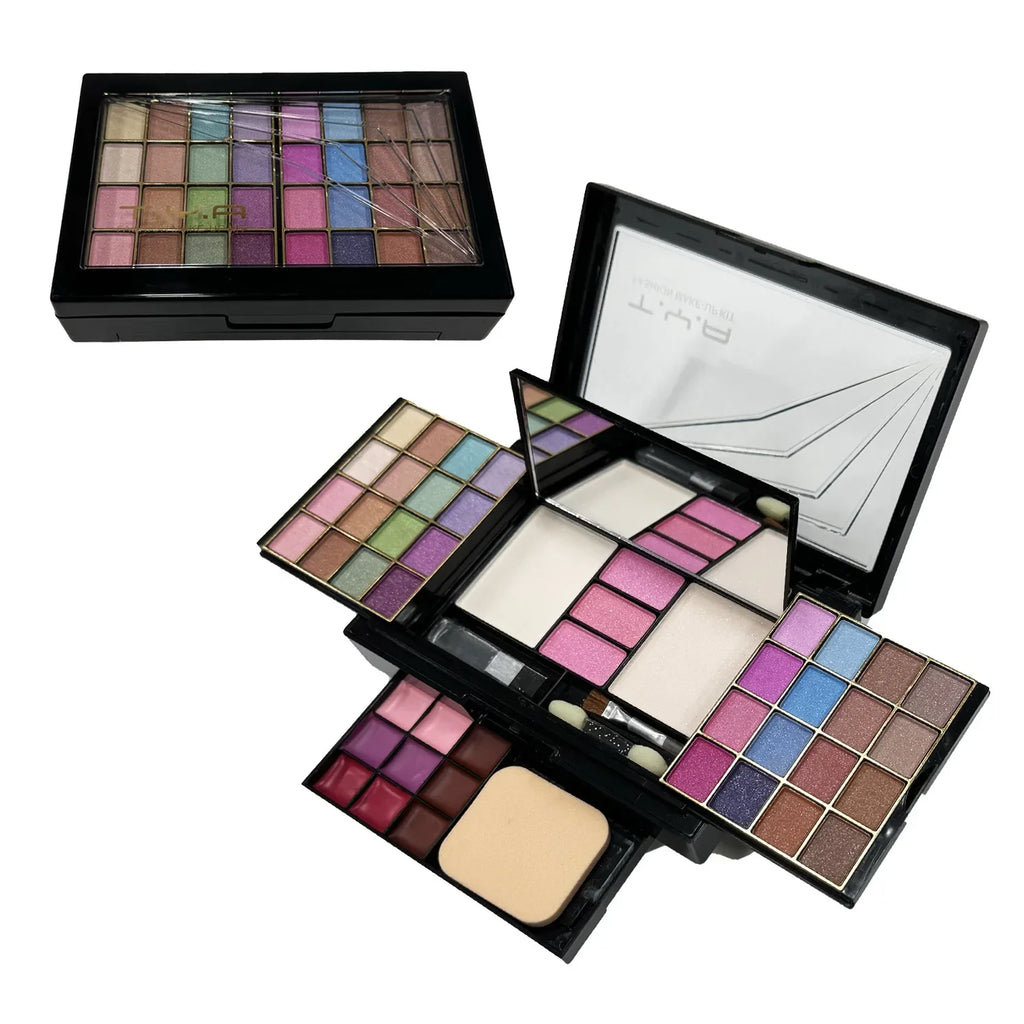 Marie Kit de Maquillaje Completo Multifuncional para Mujer — Caja Todo en Uno con 46 Colores, Labiales, Sombras, Cejas, Brochas y Paleta de Maquillaje