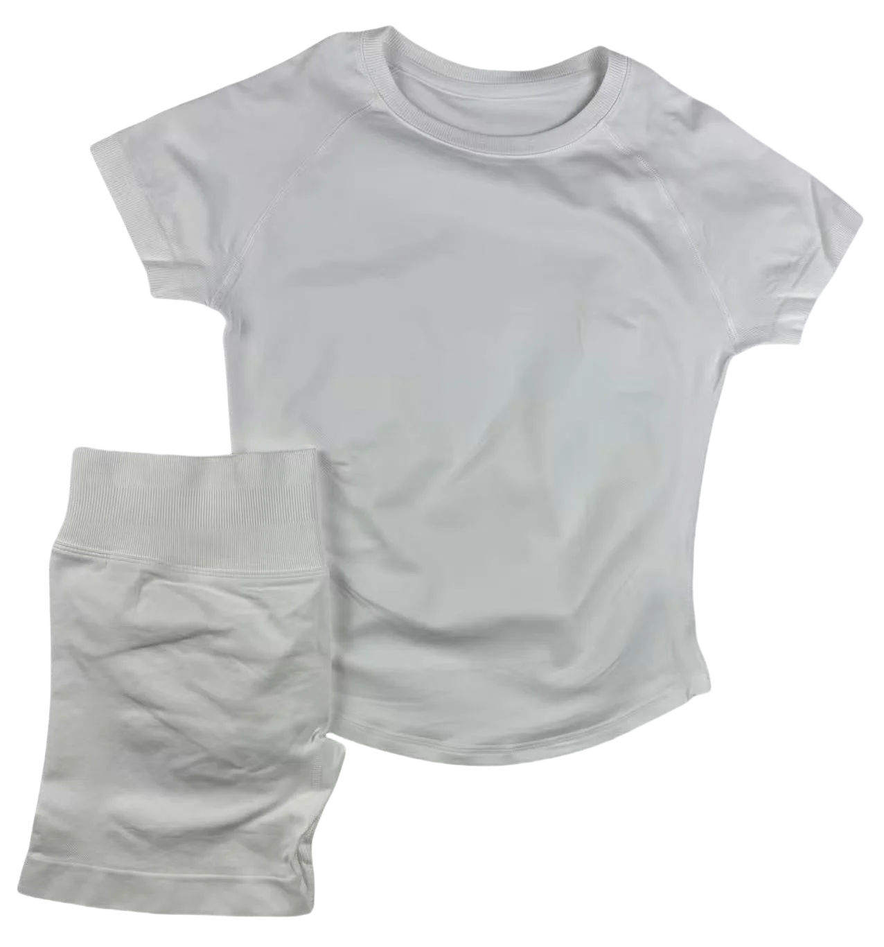 2 Pcs  Impact Sports Sets Short Sleeve Seamless Yoga Top Fitness Set Women Workout Running Sports Shorts Gym Suit