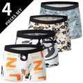 4 Pack European and American MEN'S Solid Color Boxer Underwear Comfortable Swimming Trunks Oversized Juvenile Boxer Underwear