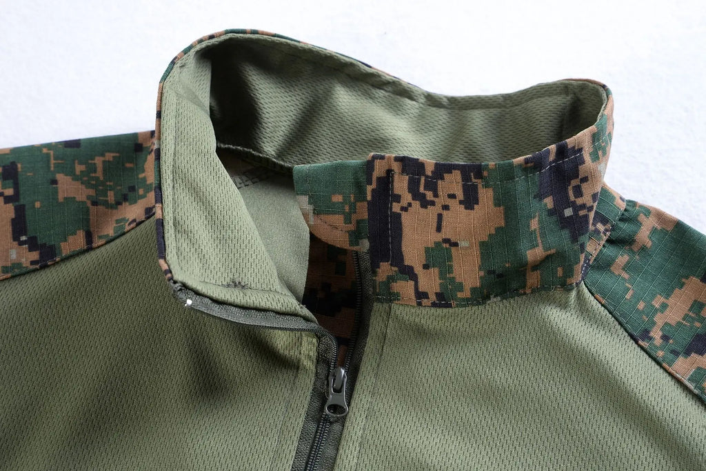 Camo Tactical Shirt Short Sleeve Quick Dry Combat T-Shirt Men's Camouflage Military Army T Shirt Outdoor Hunting Hiking Shirts