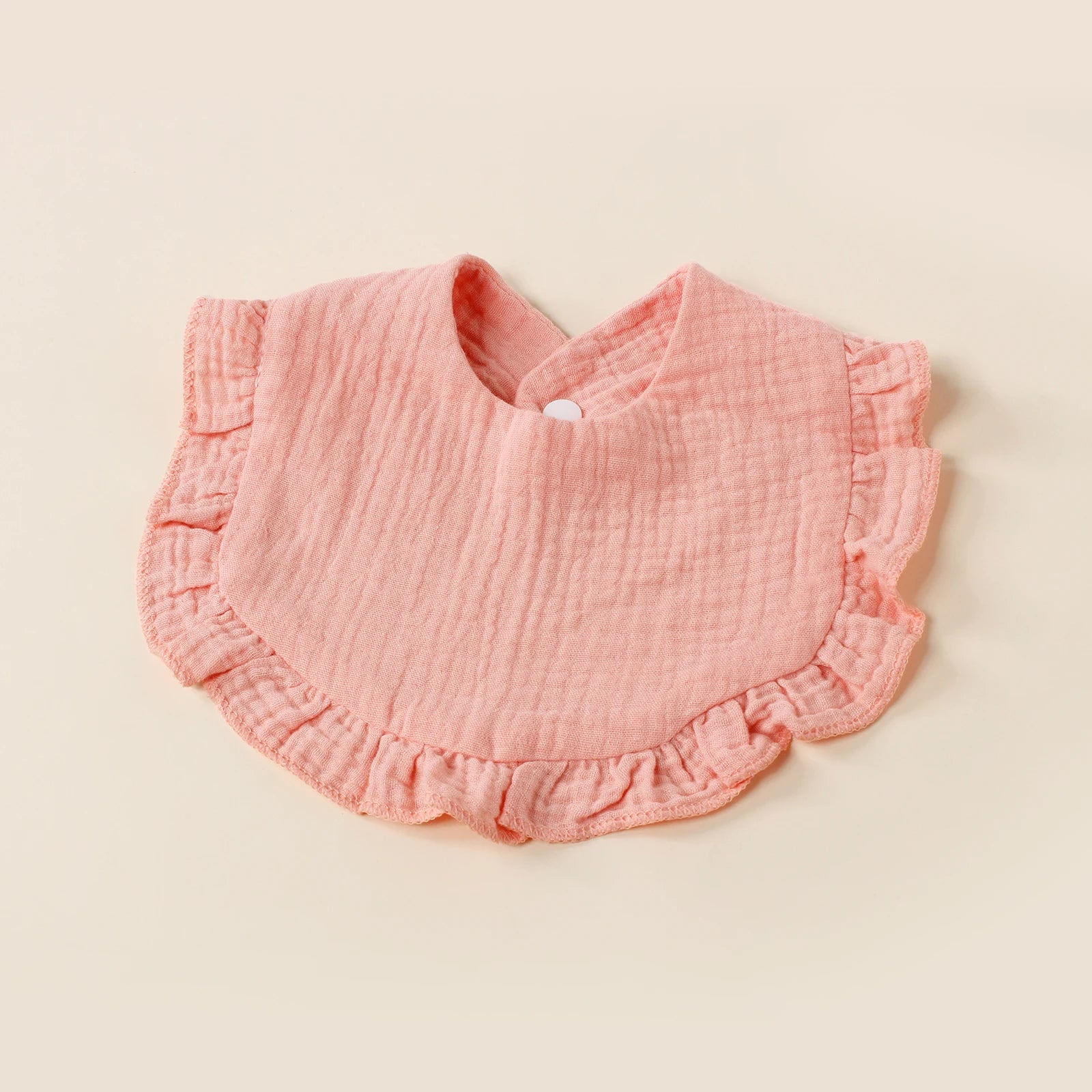 Hot Sale Children Bib Set Cotton Muslin Toddler Baby Comfort Saliva  Color Dorp Shape Towel Solid With Button Kid Bibs