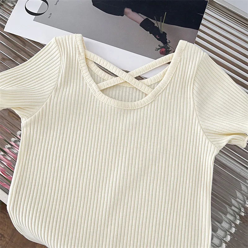 Girls T-Shirt Summer Children Short-Sleeved Casual Thin Soft Tops Simple Solid Color Kids Clothing 2-6 Years Baby Tees