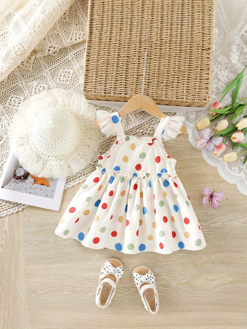1-3Y Baby Girl's Clothing Baby's Cute and Sweet Dress Summer New Children's Clothing Colorful Polka Dot Camisole Girls' Dress