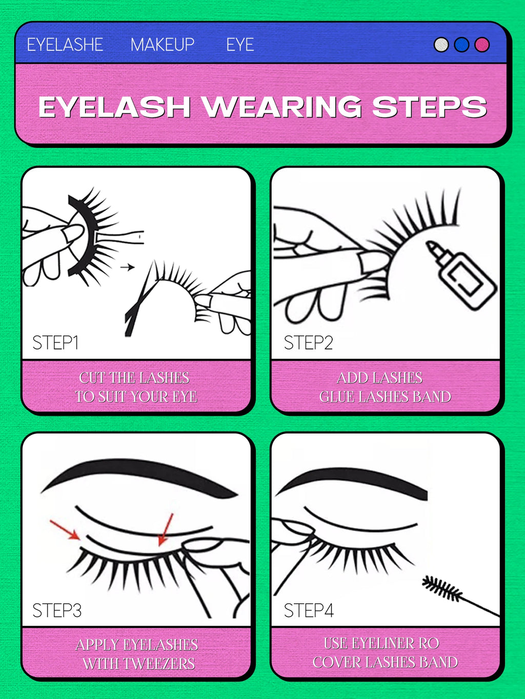 GROINNEYA Cat Eye Lashes Natural long Clear Band Lashes Natural Look Wispy Mink Eyelashes Strip Lashes Cat Eye Lashes