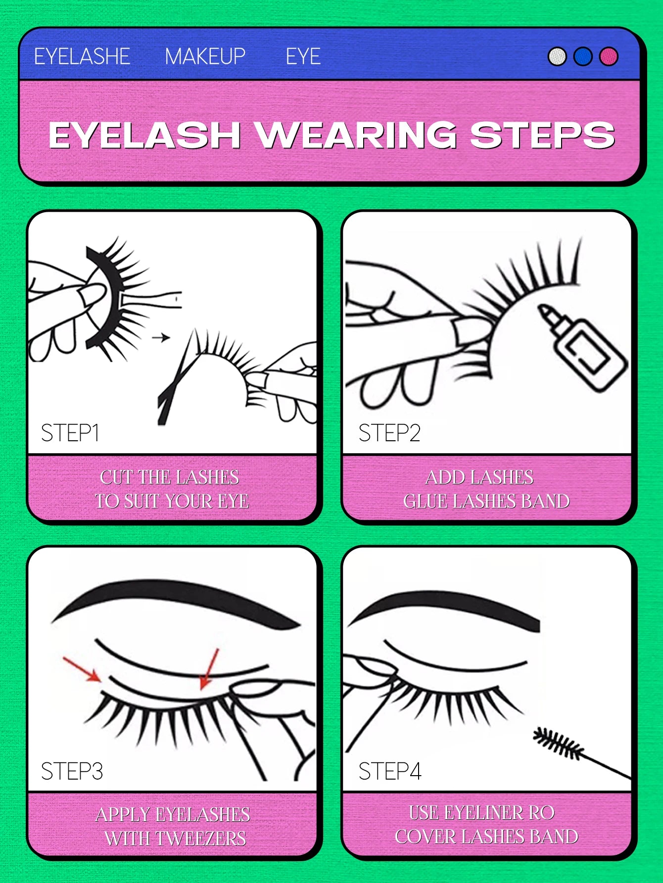 GROINNEYA Cat Eye Lashes Natural long Clear Band Lashes Natural Look Wispy Mink Eyelashes Strip Lashes Cat Eye Lashes