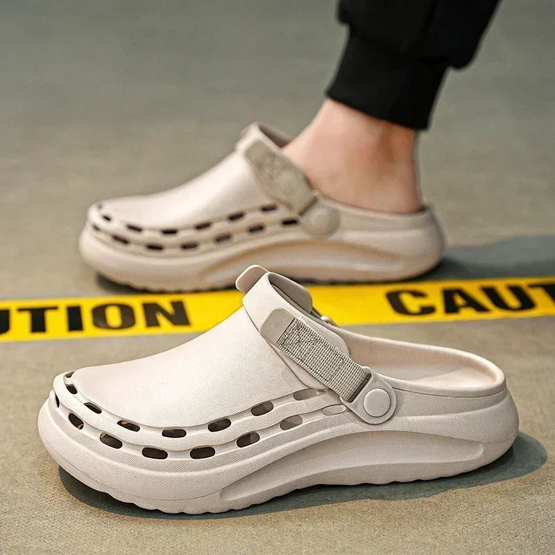 Solid Color Mens Sandals Fashion Trendy Lightweight Outdoor Travel Essentials Beach Shoes Casual Men’s Slippers