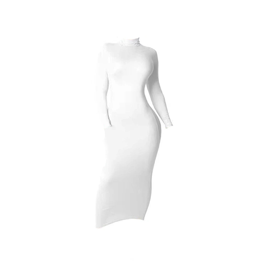 Maternity Dresses Photo Shoot Elegant Elastic High Neck Slim Fit Dress Photography Dress For Pregnant Women