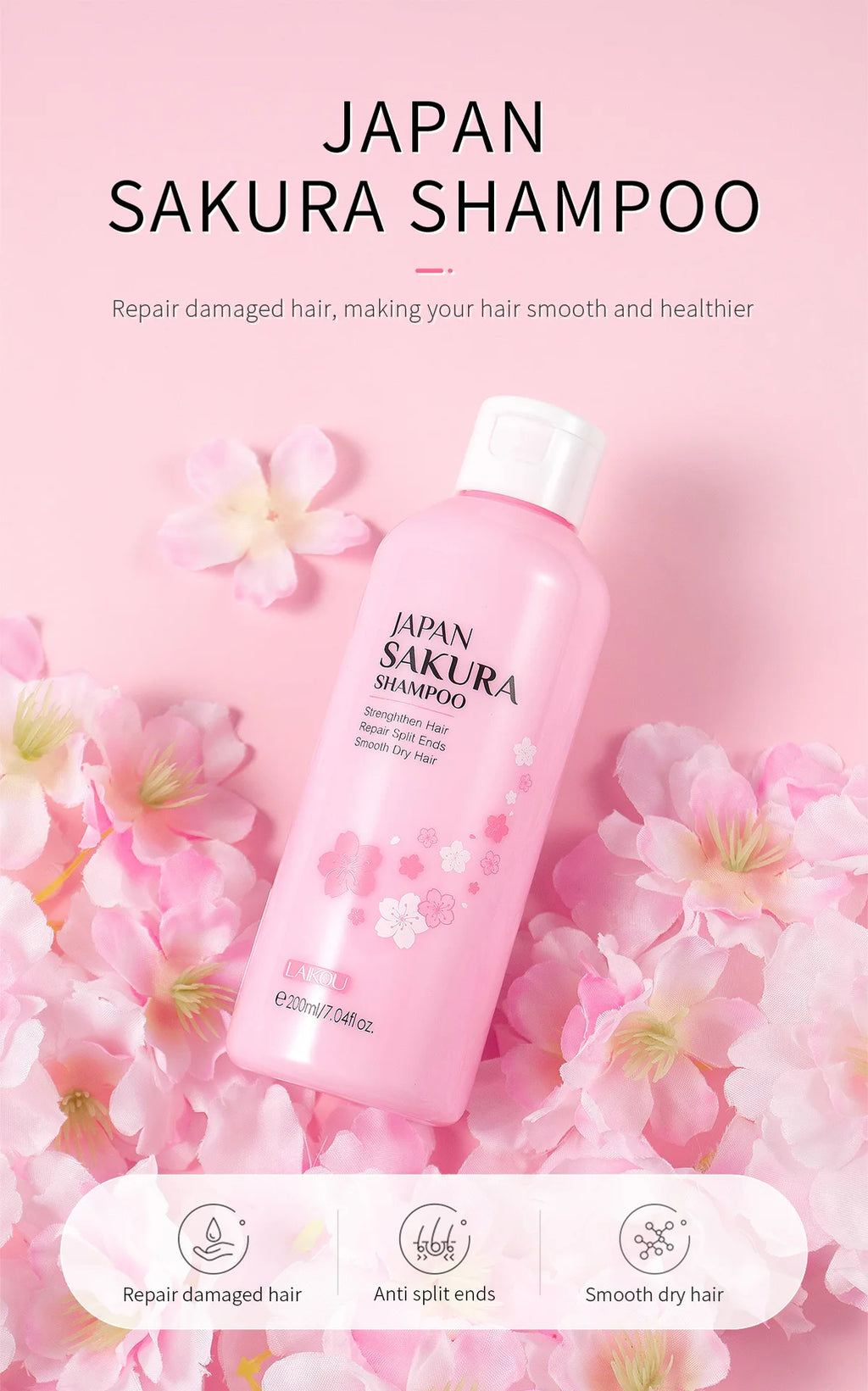 LAIKOU Sakura Shampoo Hair Conditioner Moisturizing Nourishing Repair Damaged  Anti Dandruff Oil Control Shampoos Cleansing Care