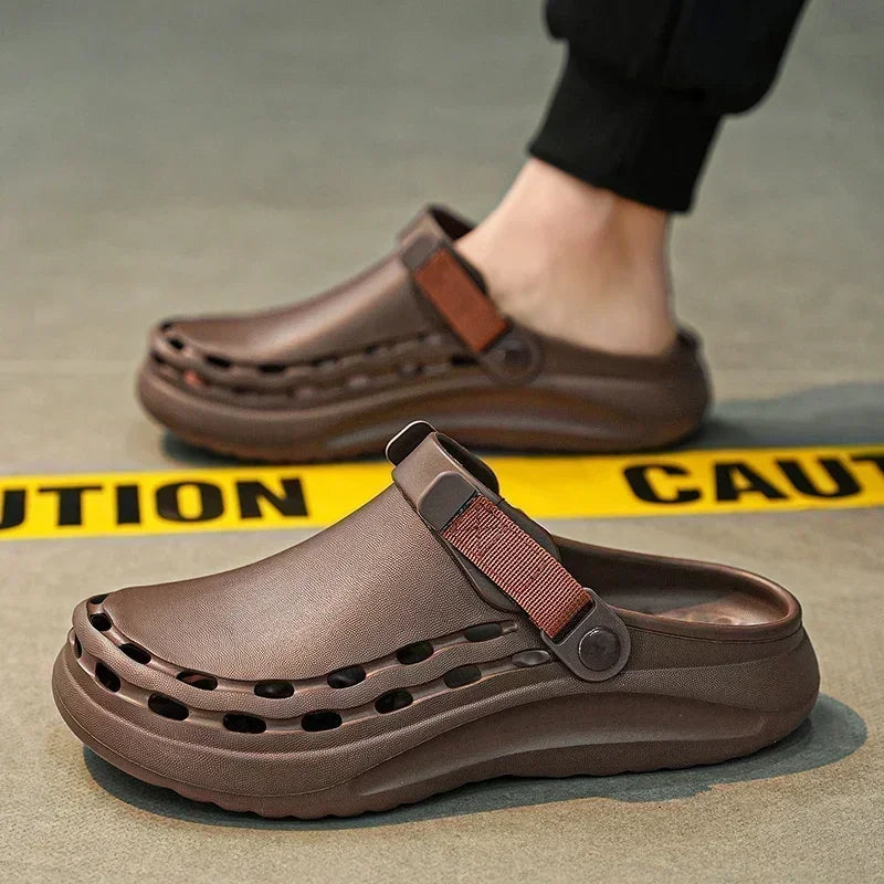 Solid Color Mens Sandals Fashion Trendy Lightweight Outdoor Travel Essentials Beach Shoes Casual Men’s Slippers