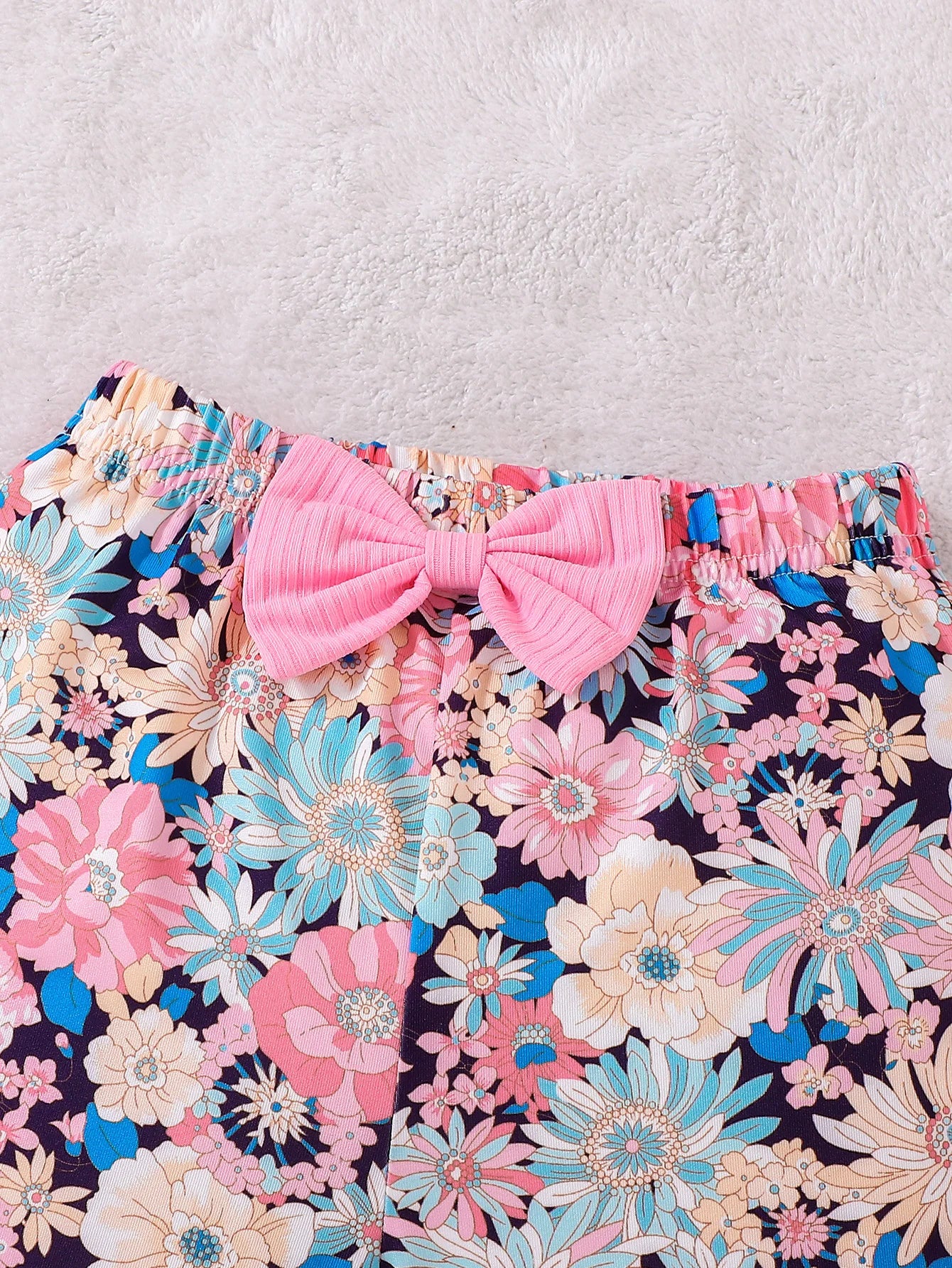 Girls Summer Casual Floral Sleeveless Two-Piece Set Cute Baby Girl Outfit Floral Print Comfortable Clothing for Little Girls