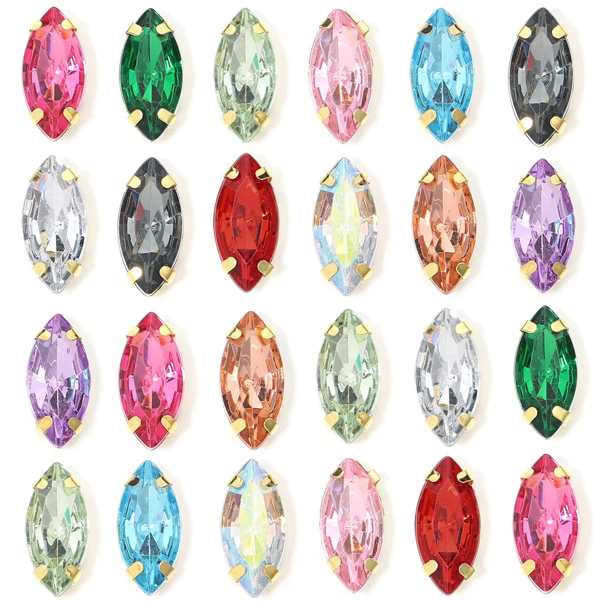 Horse Eye Flatback Reinestone Quality Sewing Crystal Flatback Rhinestones Sew On Stones Glass For Dresses Clothes DIY Jewelry
