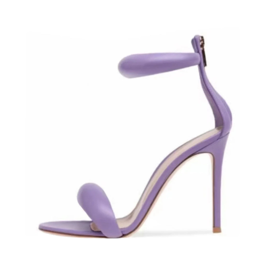 Sandals Women 2025 Concise Style One-strap Sandals for Girls Women Sexy Stiletto Heel Back Zip Cover Heels Summer Sandalias Gold