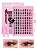GROINNEYA Cluster Lashes Kit Manga Lashes Natural Eyelash extension Cluster Natural Volume Individual Lashes Mixed Tray Lashes