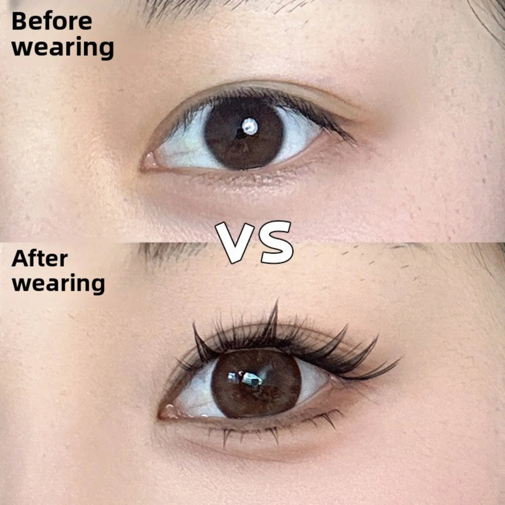 3D Manga Style False Eyelashes - Natural Sexy Voluminous Look, Ultra Thin Black Band, Sectional Strip Lashes for Daily