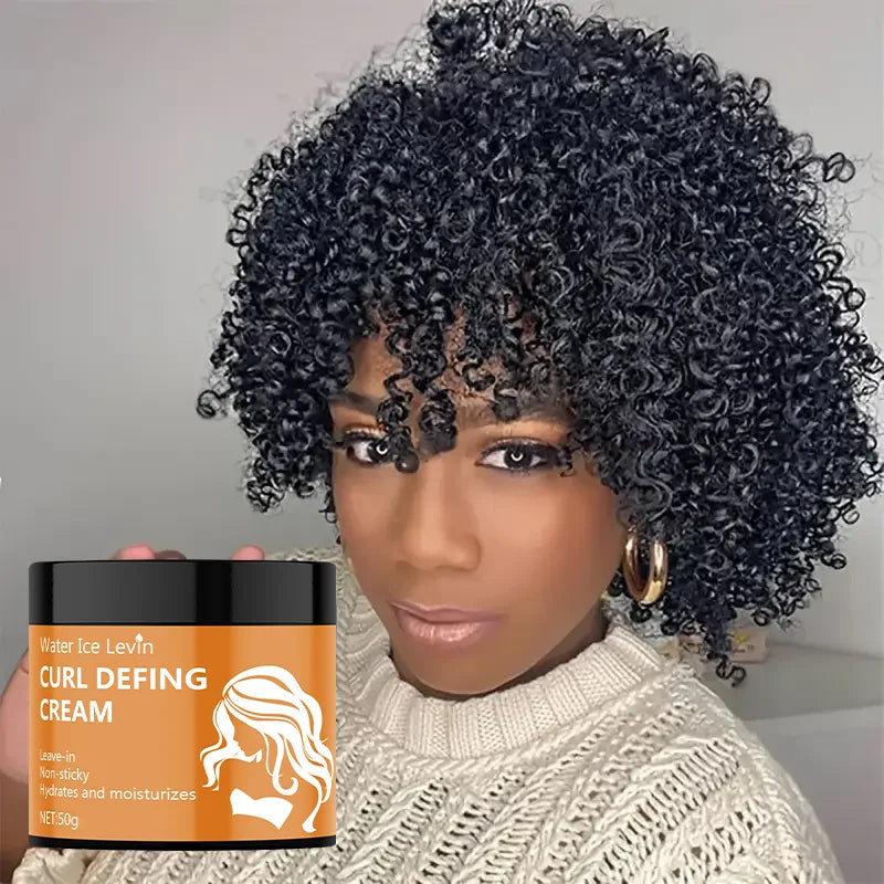 50g Black Castor Oil Curl Styling Cream - Moisturizing Hair Styling Cream Suitable for Normal Hair, Men and Women, with an Easy-To-Use and Portable Plant-Based Formula