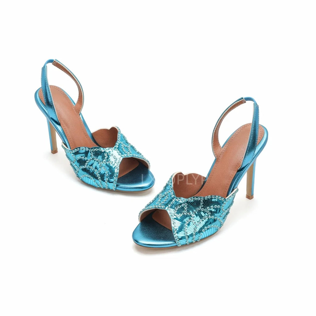 Ladies' Stunning Andsexy Slimhigh-heeled Temperament,ladies' Wedding Sandals,high-quality European AndAmerican Outerwearslippers