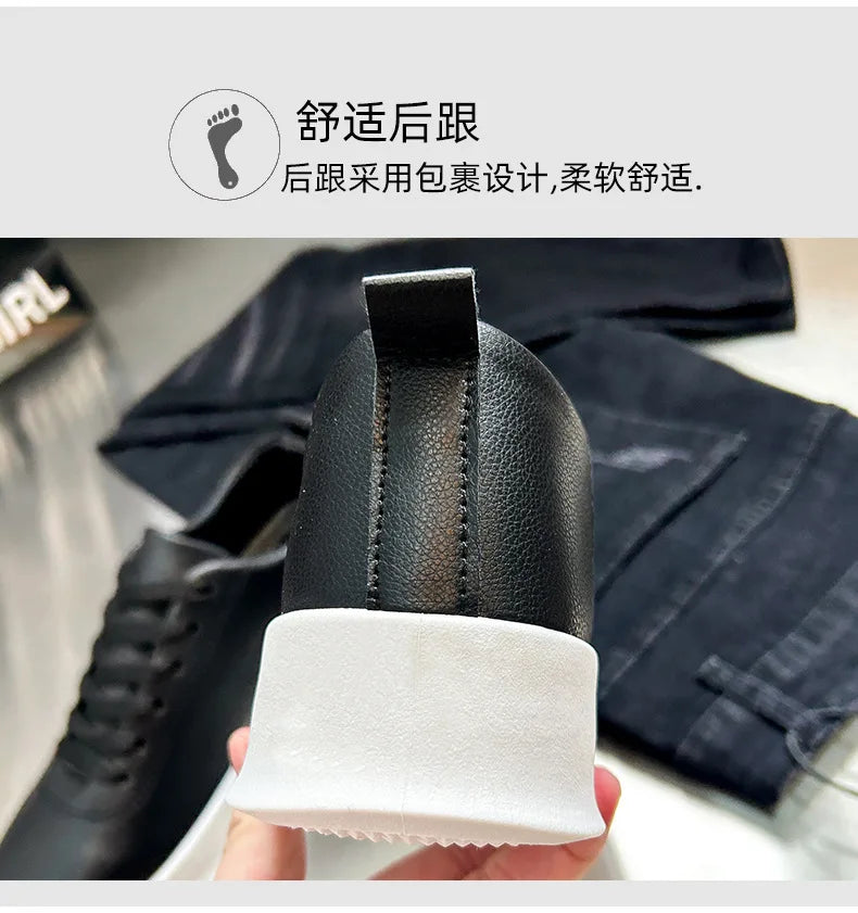 2026 Black Casual Shoes for Men Outdoor Comfortable Men Sneakers Non-slip Walking Shoes Designer Lace-Up Men Sport Shoes