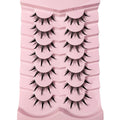 5/7/14Pairs Manga Lashes with Clear Band Japanese Anime Cosplay Eyelashes Spiky Wet Look Lashes Asian False Eyelashes Clusters